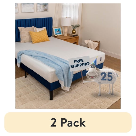 (2 pack) Serta 10 inch, Twin Mattress, Medium Mattress, Gel Memory Foam Mattress, Cooling, Pressure Relief, Mattress in a Box, Twin Size Mattress