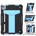 thumbnail image 4 of Pour iPad Air 4e Gén 2020, Étui pour Tablette iPad 5e Gén 2022, Dos Rigide en Silicone, Protection Robuste avec Support Intégré pour iPad 4e/5e 10.9 Pouces, Noir+bleu, 4 of 4