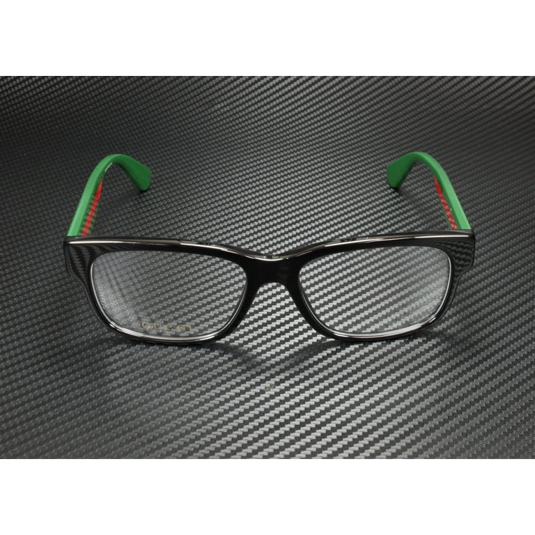 Gucci Men s Eyeglasses GG0343O 007 Full Rim Rectangle Frame Black Green Red Lens 57mm Walmart