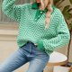 thumbnail image 2 of Gibobby Suéter Para Invierno Mujer de de moda para mujer con de manga larga con cuello en contraste(Verde,G), 2 of 5