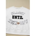 thumbnail image 4 of White CLASSY UNTIL KICKOFF Plush Letter Patched Loose Sweatshirt, 4 of 8