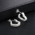 thumbnail image 6 of Lancharmed Silver Plated Holiday Earrings,C Shaped Zirconia Heart Stud Earring Women Birthday Gifts 2025, 6 of 7
