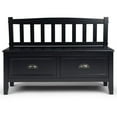 thumbnail image 3 of Trent Home Solid Wood Black Entryway Bench Rectangular 42" Unassembled, 3 of 10