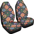 thumbnail image 3 of POLERO Easy to Clean Front Seat Cover for Van, Stretchy Elastic Vehicle Seat Covers Polyester 2 Piece, Vibrant Floral Garden, 3 of 13