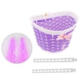 thumbnail image 4 of Children Bike Basket Kids Bicycle Front Basket with Ribbon Bow Handmade Woven Storage Basket for Toddlers Boys Girls Durable Easy to Install Bicycle, 4 of 5
