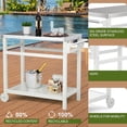 thumbnail image 5 of TORVA Portable BBQ Grill Cart - Outdoor Prep Table with Stainless Steel Top & 2-Tier Storage | Heavy-Duty HDPE Base for Patio, Camping & Backyard Use,White, 5 of 8