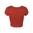 thumbnail image 3 of KOGMO Womens Short Sleeve Crop Top Solid Round Neck T Shirt, 3 of 7