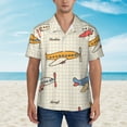 thumbnail image 4 of Disketp Hawaiian Shirts For Men,Striped Vintage Planes Print Mens Casual Short Sleeve Button Down Shirts Beach Shirt, 4 of 8