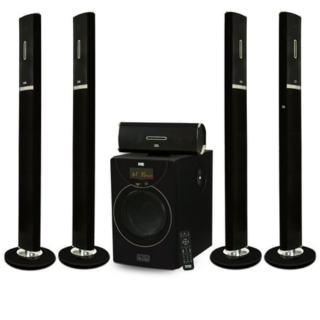- Acoustic Audio AAT2002 Tower 5.1 Home Theater Bluetooth Speaker System with 8