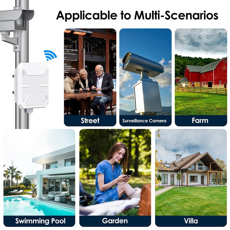 WiFi 6 AX3000 Dual-Band Long Range Outdoor AP with PoE and IP67 Waterproof 2.4GHz 5GHz Wireless AP Outdoor Router (US)
