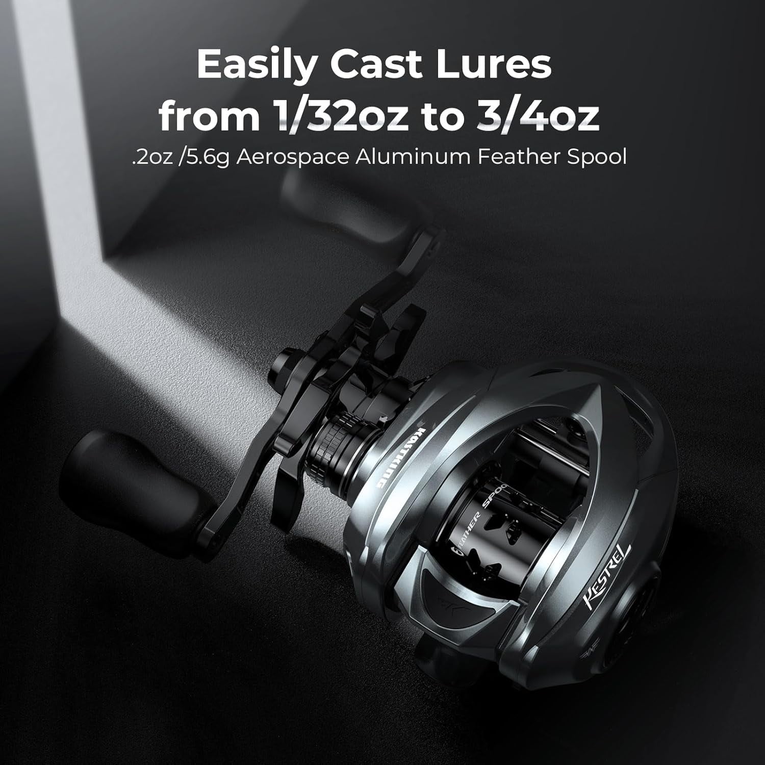 KastKing Baitcasting Fishing Reel, Finesse Baitcaster Lightest, 11+1,7.5:1 - Kestrel