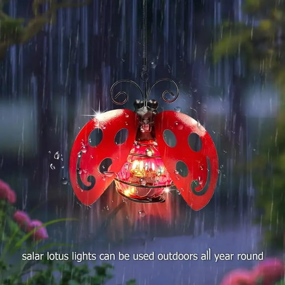 EVOLUX Solar Outdoor Ladybug Lights for Garden - Outdoor Statues Figurine Lights for Lawn, Patio, Balcony, Yard Ornament Cut Housewarming Gifts(2 pcs)