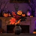 thumbnail image 7 of JWZZYD Halloween Spooky Floral Pick with Skeleton Hand, 19.7" Burgundy Rose, Red Maple Leaf & Red Berries, Artificial Fall Stem for Wreath, Vase, Halloween Table Party Decor, 1 Pack, 7 of 7