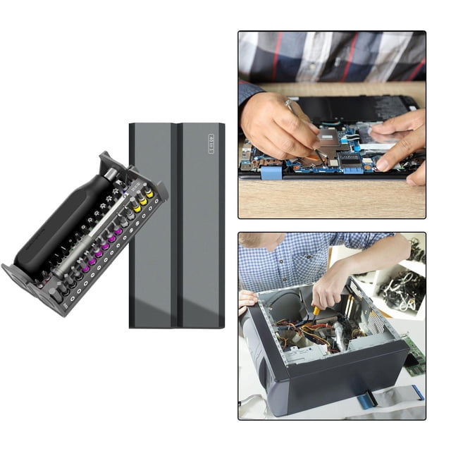 Juego de destornilladores magnéticos de precisión, caja de transporte para reparar equipos electrónicos, PC, 40 pulgadas 40 en 1 DYNWAVEMX Reparación de destornilladores