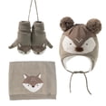 thumbnail image 1 of Conjunto De Guantes Y Bufanda Para Bebés Y Niños, Gorros De Zorro De Dibujos Animados De Invierno Con Pompones, Gorros Para Niños, Gorros, Calentadores De Cuello, Guantes Monstrate AP006519-02, 1 of 6