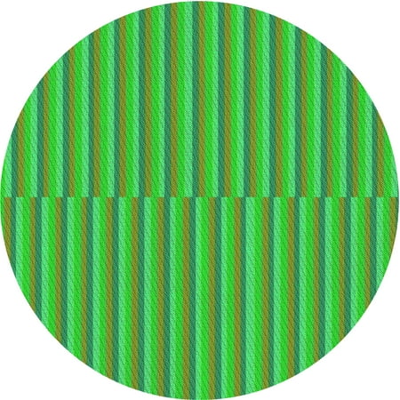 

Ahgly Company Indoor Round Patterned Dark Lime Green Area Rugs 4 Round