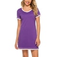 thumbnail image 1 of Gspmoly Robe Femme, Mode Femme Manches Courtes Patchwork Décontracté Chandail Ample Robe de Nuit Maison Robes Cocktail pour Femmes Cadeaux de Vacances, 1 of 1