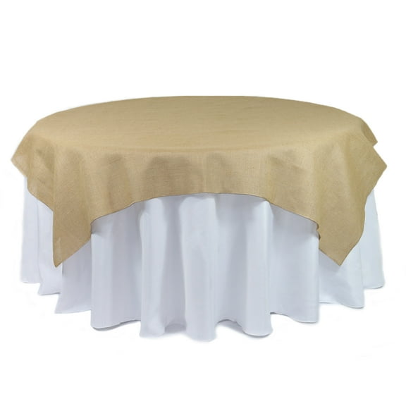 Your Chair Covers - Square Burlap & durable woven Overlay (90 x 90 in.)