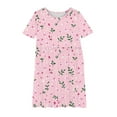 thumbnail image 4 of RXIRUCGD 2025 Summer Clothes for Kids Girl's Flower Print Short Sleeve Stretchy Dress Summer Sleeve Round Neck Dress Dance Skirt for Kids, 4 of 4