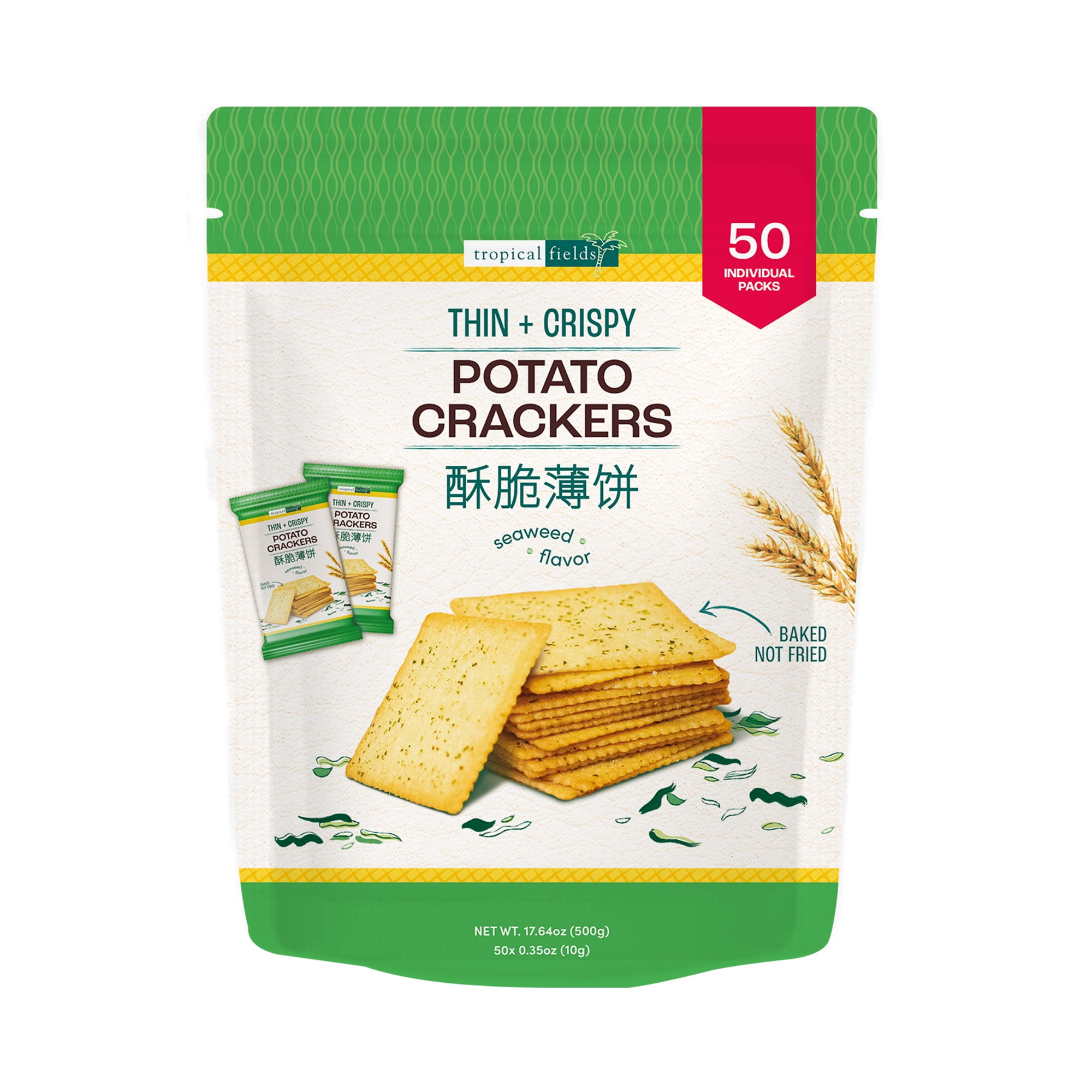 Tropical Fields Potato Crackers Seaweed Flavor 酥脆薄饼 17.64oz