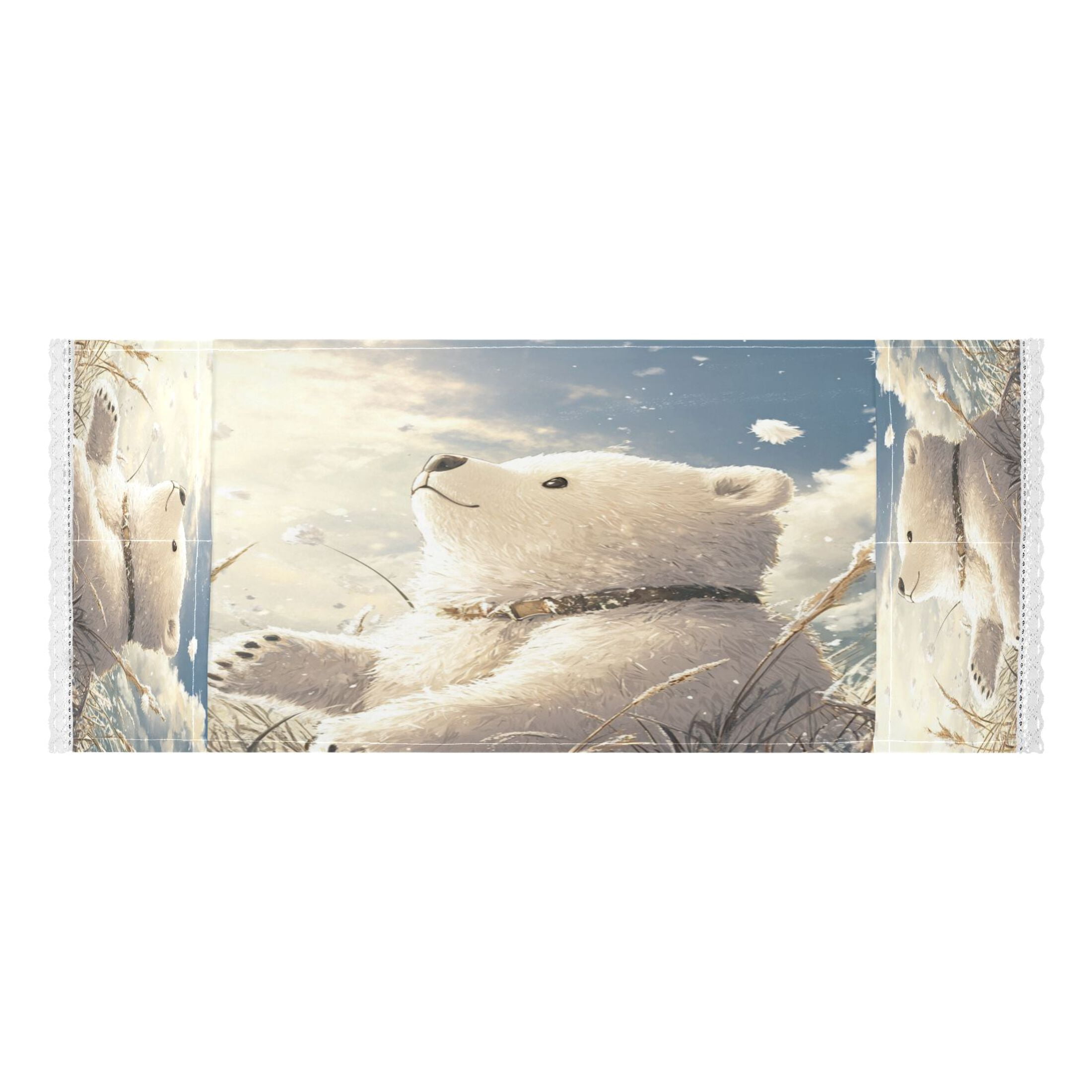 WOBOGO White Bear Enjoying The Sunshine Washing Machine Cloth Dryer Refrigerator Top Cover Protective Non-Slip Mat For Kitchen Laundry