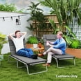 thumbnail image 6 of Outsunny Foldable Lounge Chair Cushion Set of 2, UPF50+ 230gsm Olefin and 25D High-Density Foam, Chaise Lounge Cushion Set, 80" x 26", Charcoal Gray, 6 of 9