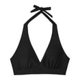 thumbnail image 7 of Siilsaa Push Up Bikini Bikini Tops for Women Cropped Tankini Tops Padded Knot Twist Adjustable Tank Swimwear Top Only Black,L, 7 of 7
