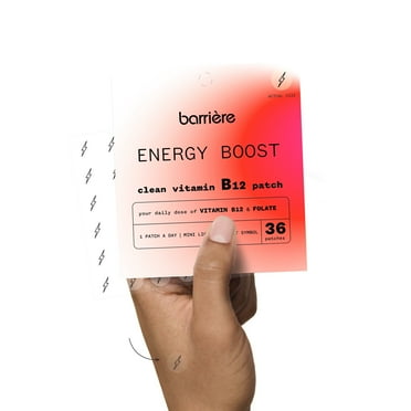 Barriere ENERGY BOOST Vitamin B12   Folate Patch 36 Pack with Lightning Bolt Symbol Multivitamin