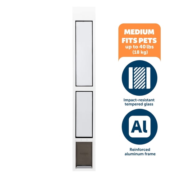 PetSafe Extreme Weather Sliding Glass Pet Door - Adjustable Height 75 7/8" to 80 11/16" - Medium