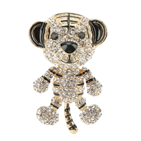 Rhinestone Brooch Cute Tiger Shape Fashionable Brooch Pin For Women Clothes Decoration Gift