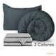thumbnail image 2 of Set Edredón Acolchado Dreamlab con Fundas de Almohadas Juego de Sábanas Tamaño Individual Grafito Gris claro, 2 of 9