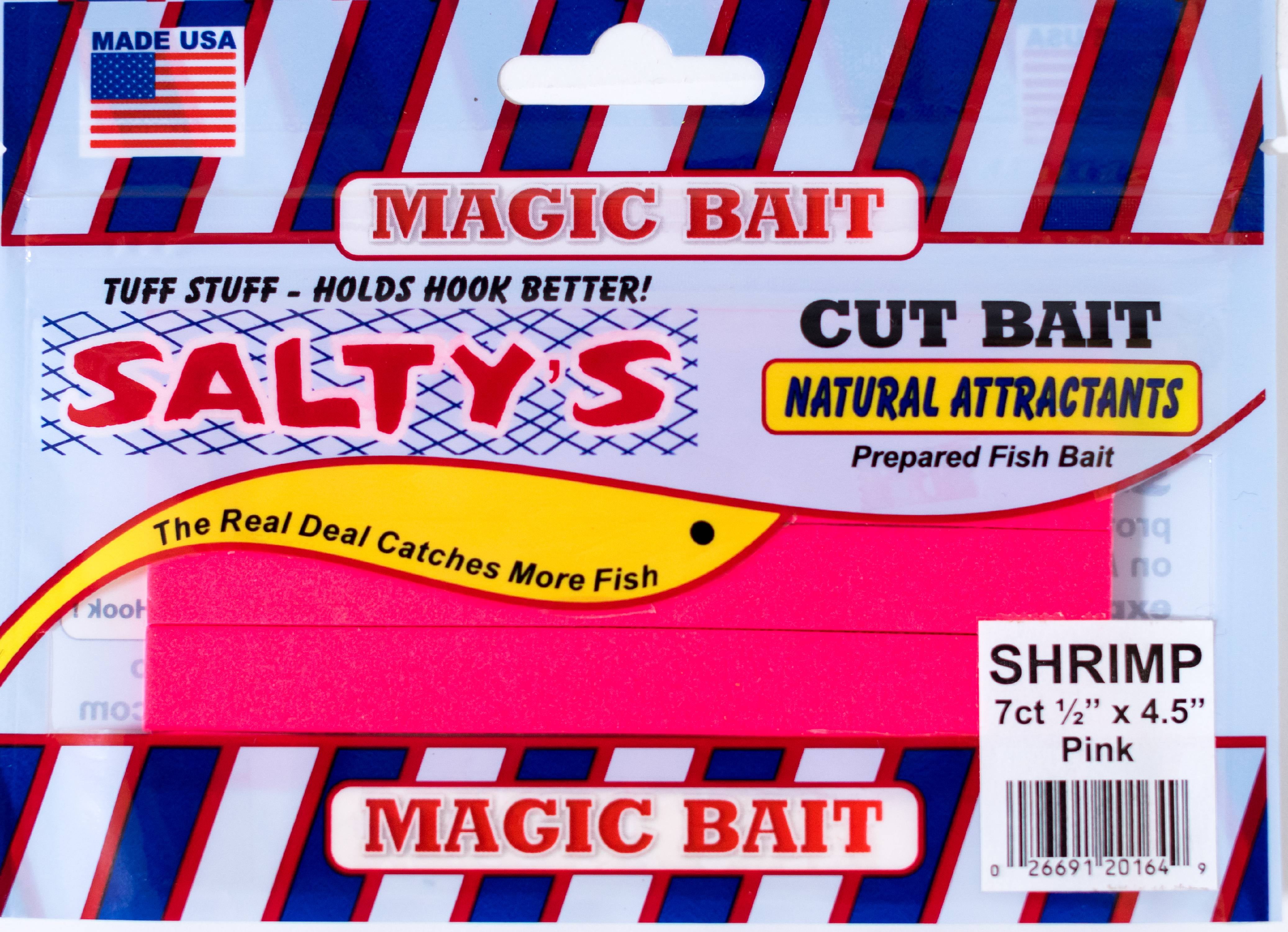 Magic Bait Salty's Cut Fishing Bait 7ct, Shrimp Pink