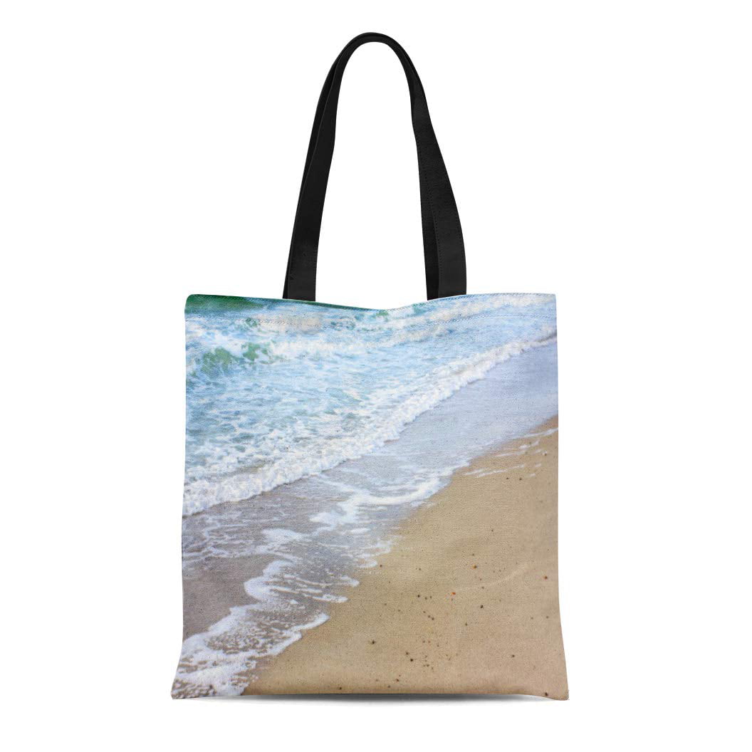 LADDKE Canvas Tote Bag Coastal Beach Waves Cottage Nature Ocean Sand ...