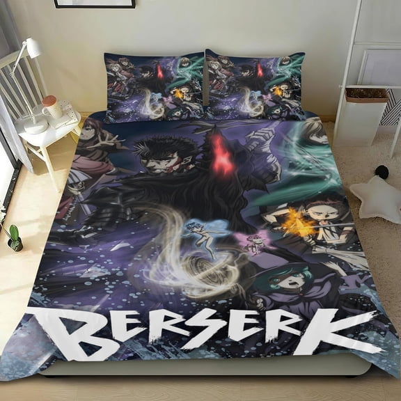 3 Piece Bedding Set Berserk Comforter Set Cute Duvet Cover Sets Super Soft Teens Bedding Set Kids Bedroom Gifts,1 Duvet Cover with 2 Pillowcases Twin