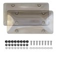 thumbnail image 1 of Gray 2-Pack ABS+PC License Plate Frames with Mounting Screws & Nuts - Weatherproof, UV-Resistant, Universal 6x12 Inch Fit for Cars - Lightweight, Shatterproof, Easy Installation License Plate Holders, 1 of 6