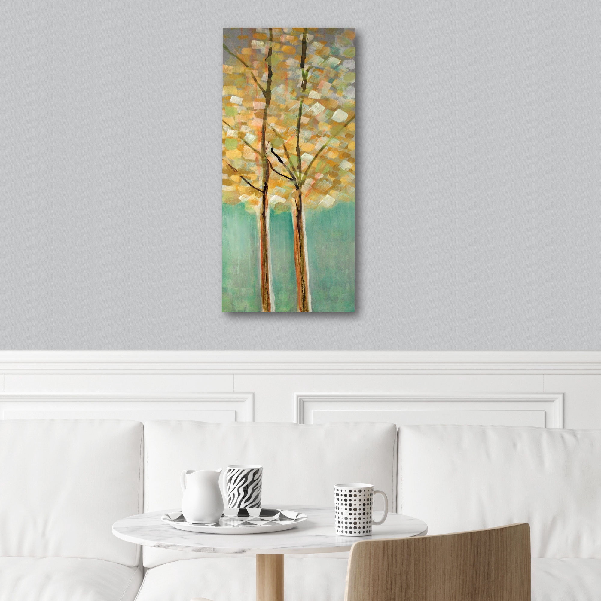 Courtside Market Modern Teal Trees II Gallery-Wrapped Canvas Wall Art, 12x24