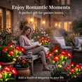 thumbnail image 3 of Rirool Solar Camellia Flower Garden Stake Lights, 7 Heads Outdoor Solar Lights Waterproof, Warm White Decorative Lights for Yard Lawn Patio Pathway, Red 2 Pack, 3 of 8