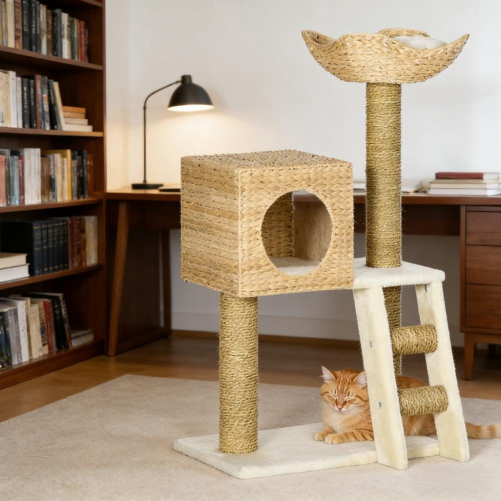 Cat Tree,Cattail Weave Cat Tree for Indoor,Cats Tower