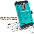 thumbnail image 2 of Value Pack + for 5.7" LG Stylo 2 Stylus 2 +PLUS 2V Case Holster Phone Case Belt Clip 2 Kickstands Hybrid Armor Rugged Shock Bumper Cover Teal, 2 of 4