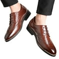 thumbnail image 2 of KaLI_store Mens Dress Shoes Leather Men's Casual Shoes Slip On Mens Driving Penny Loafers for Men Lightweight Breathable,Brown, 2 of 5