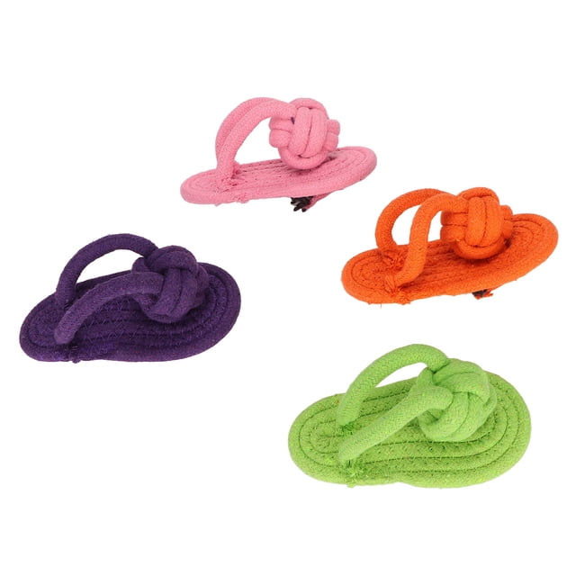 Zapatilla de algodón para masticar perros, zapatilla Molar interactiva tejida a mano, juguete para mascotas y perros