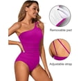 thumbnail image 2 of SURJDE One Shoulder One Piece Swimsuit for Women Tummy Control Bathing Suits Modest Full Coverage Keyhole Swimwear, 2 of 6