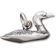 thumbnail image 1 of Sterling Silver 20" 1mm Box Chain 3D Swimming Loon Duck Pendant Necklace, 1 of 2
