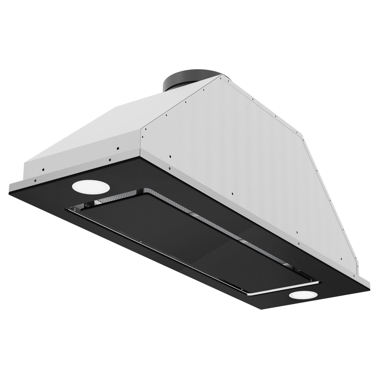 VIKIO 36 inch Insert Range Hood 900CFM, Convertible Ducted to Ductless Exhaust Fan, Carbon Filter, Touch Panel, Stainless Steel, Black