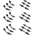 thumbnail image 1 of shiyou-18Pcs Spike Eyebrow Piercing Jewelry, 16G Curved Barbell Vertical Labret Lip Rings, Spike Tragus Helix Earrings Rook Nose Bridge Rings for Women Men, 1 of 4