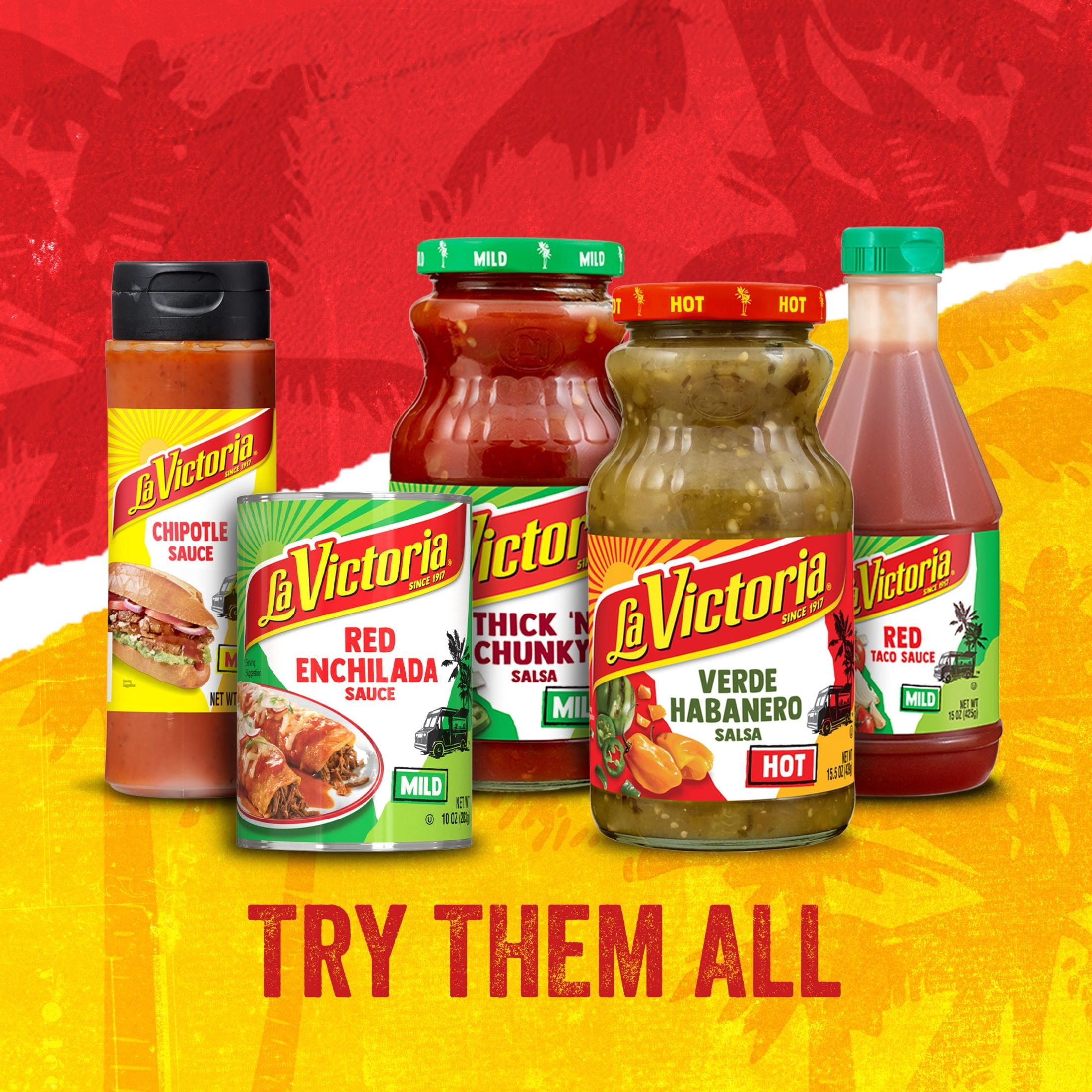 LA VICTORIA Squeeze Variety Pack, Fiery Jalapeño Sauce Hot, Sweet & Spicy Sauce Medium, Chipotle Sauce Medium, 9oz, 3 Count