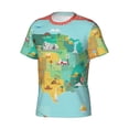 thumbnail image 3 of Yiaed USA Tourist Map Print Mens Short Sleeve Tight Fit T-Shirt, Crewneck Casual Tee-X-Large, 3 of 5