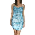 thumbnail image 5 of Biekopu Women's Sequin Party Dress, Glitter Sleeveless Spaghetti Strap Cowl Neck Mini Dress, 5 of 9