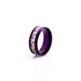 thumbnail image 6 of Purple Titanium Steel Rings for Women and Men Dragon Phoenix Design Electroplated Fashion Wedding Band Everyday, 6 of 8