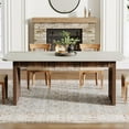 thumbnail image 3 of Tribesigns Farmhouse 70.86-inch Rectangle Wood Dining Table for 6-8 People, Modern Large Kitchen Table Dinner Table for Kitchen Dining Room, Lighter Grey &Brown, 3 of 5